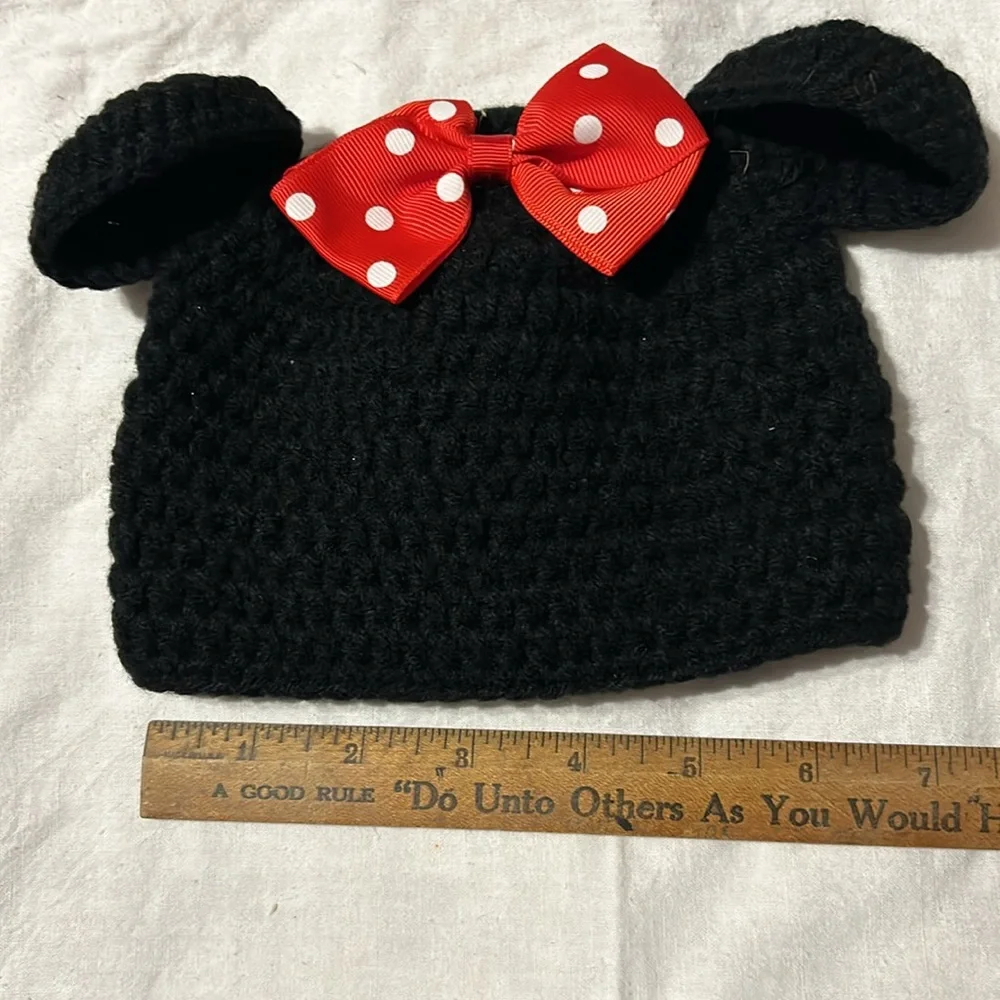 🔥🔥HP🔥🔥NWOT Minnie Mouse 4-pc Handmade Costume Baby Girl Sz 0-6 gift photo op - Picture 3 of 12